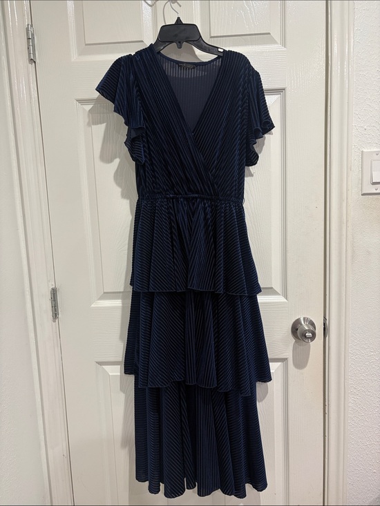 SHEIN Dresses & Skirts - SHEIN Navy Tiered Pleated Maxi Dress